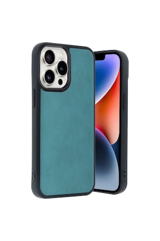 Newface Apple iPhone Uyumlu 14 Pro Max Kılıf Aras Deri Kapak - Semeglbl - 56 Açık Yeşil