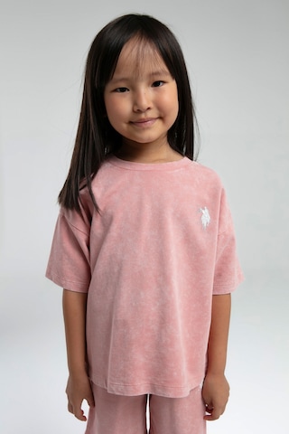 U.S. Polo Assn. Kız Çocuk Pembe Bermuda Takım Us2089 Pembe