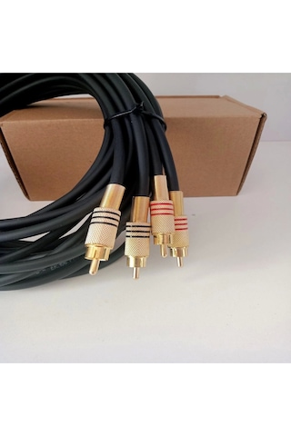 Rca Kablosu 50cm - El Yapımı %100 Bakır Amfi Rca Ses Aktarım Kablosu - 50cm