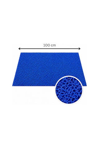 Kıvırcık Paspas 14 Mm 100x1500 Cm Mavi Pvc Kaymaz Tabanlı 15 Metre