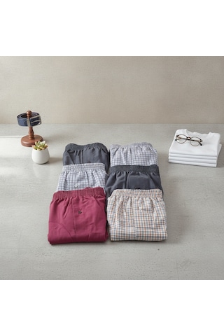 Bonbon Erkek 6'lı Paket Karışık Renk Dokuma Kumaş Boxer 001-005 0070-no:5bb2652 Çok Renkli