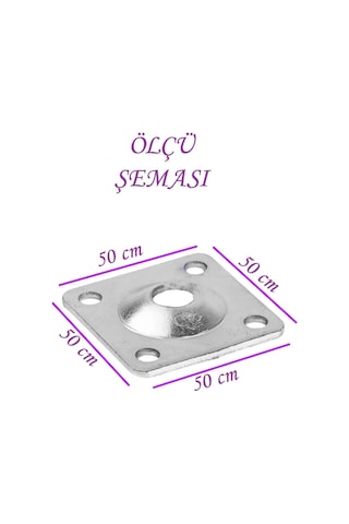 Mobilya Baza Koltuk Zigon Sehpa Ayağı Metal Bağlantı Aparatı Düz Ayak Tabanı M8 Civatalı 8 Adet