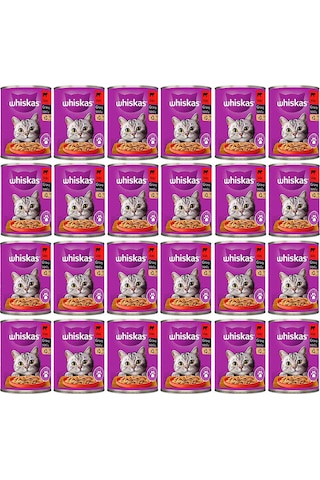 Whiskas Konserve Sığırlı Kedi Mama 400 Gr X 24 Adet