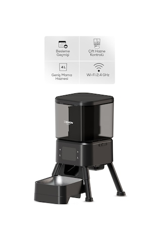 Xenon Smart Akıllı Mama Kabı Çift Hazneli, Bağımsız Kontrol, Wifi, Çelik Kase, Yükseltilmiş Tasarım X8615 3976,14
