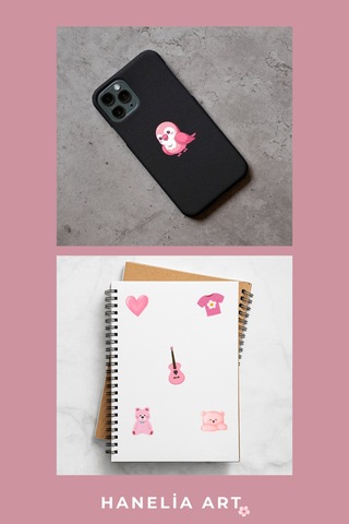 Pembe Sticker 2 Li Avantaj Seti Ajanda, Defter & Laptop Çok Renkli