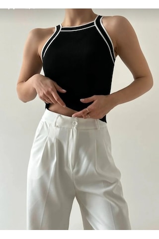 Açelya Kadın Halter Yaka İnce Şeritli Bluz