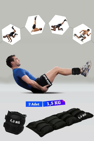 1,5 Kg Siyah Deluxe Comfort El Ayak Ağırlığı Siyah