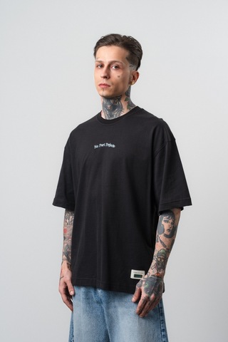 Respire Erkek No Port Baskılı Oversize T-shirt Siyah