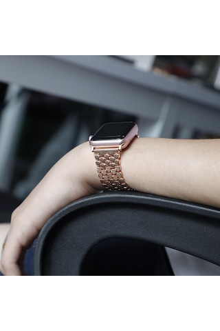 E2M Apple Uyumlu Watch 42-44mm KRD-16 Metal Siyah Kordon