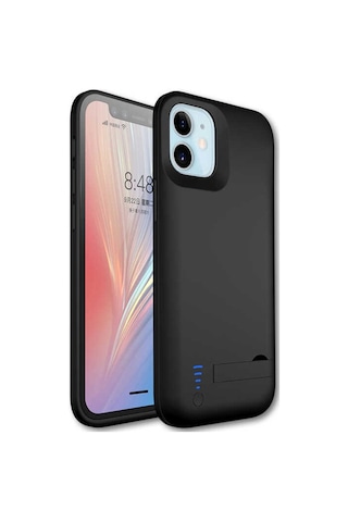 Apple Uyumlu iPhone 12 Kılıf Şarjlı Standlı Harici Batarya 5000 Mah