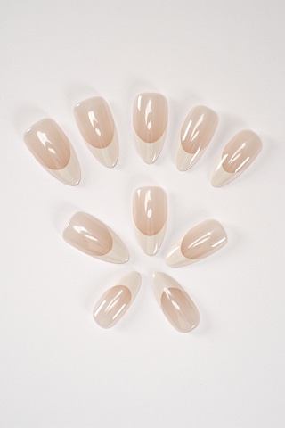 Pop Beauty Takma Tırnak Seti & Zararsız Yapıştırıcı, Glazed Donut French Hailey Bieber Popbeauty10134
