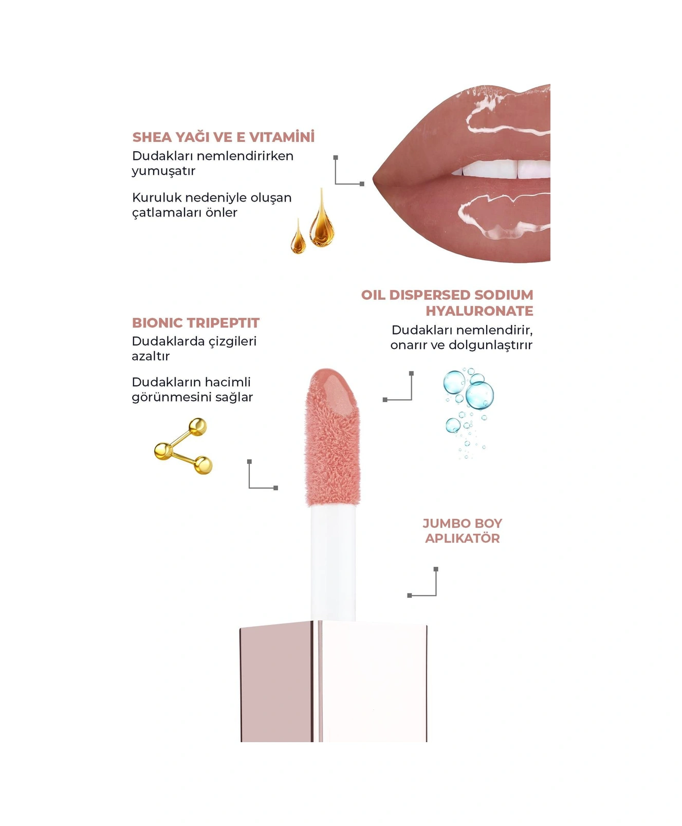 Alix Avien Maxivolumizer Lipgloss 210 Sunny Glaze Kalıcı Ve Nemlendirici Ruj Dolgunlaştırıcı Etki