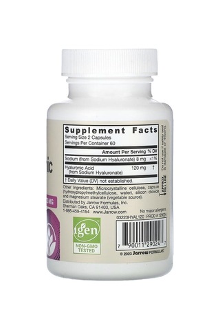 Takviye Jarrow Formulas, Hyaluronic Acid, 120 Veg Capsules