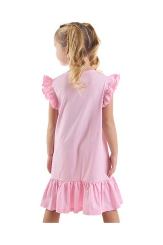 Denokids Unicorn Magic Kız Çocuk Pembe Elbise Renkli Çok Renkli