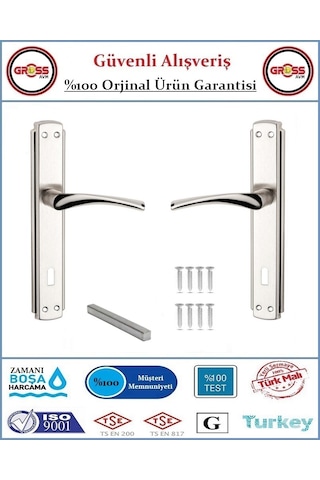 Bravo İç Oda Kapı Kolu - Mat Nikel Kaplama - 1 Takım Ön Ve Arka