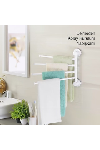 Ecoco Banyo Ve Mutfak Havlu Tutucu Beyaz