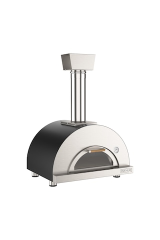 Oveneat Single Odun Ateş'li Gri Pizza Fırını Gümüş - Siyah