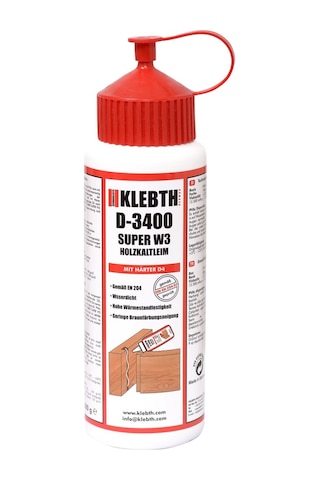 Klebth D-3400 D3/D4 Çok Güçlü Ahşap Ve İskelet Tutkalı 500 G Klebth D-3400 D3/D4 Çok Güçlü Ahşap Ve İskelet Tutkalı 500 G