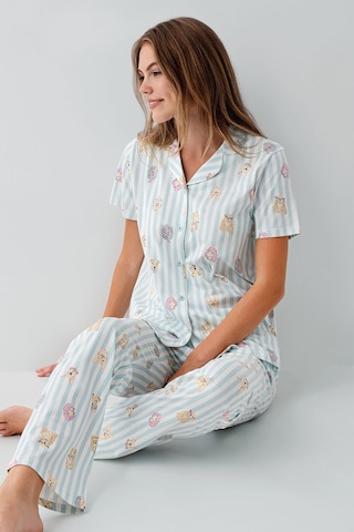 Rolypoly Kadın Yeşil Gömlek Pijama Takım Yeşil