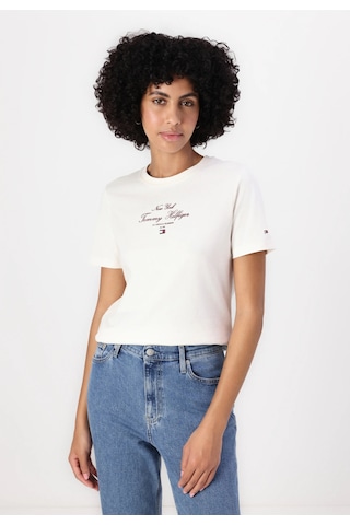 Tommy Hilfiger Kadın Logo T-shirt Beyaz