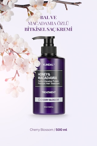 Yoğun Nemlendirici Ve Besleyici Saç Kremi Kundal Honey & Macadamia Protein Treatment Cherry Blossom