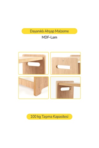 Ahşap Yükseltici Basamak Tabure Çok Renkli