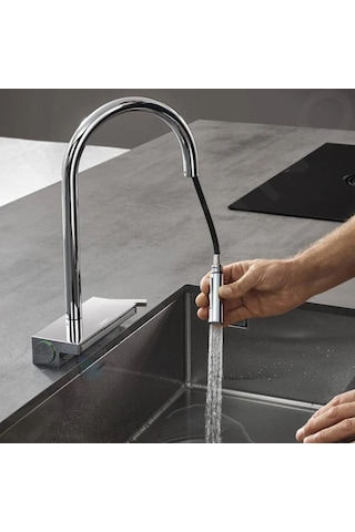 Hansgrohe Aquno Select M81 Spiralli Eviye Bataryası Sbox Krom Krom