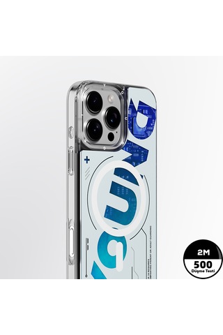 Apple Uyumlu iPhone 16 Pro Kılıf Magsafe Şarj Özellikli Airbagli Youngkit Future Streamer Serisi Kapak Mavi