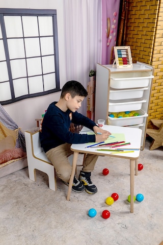Industrial Living Çocuk Oyun, Aktivite Ve Etkinlik Masası - 49x49 Beyaz - Beyaz