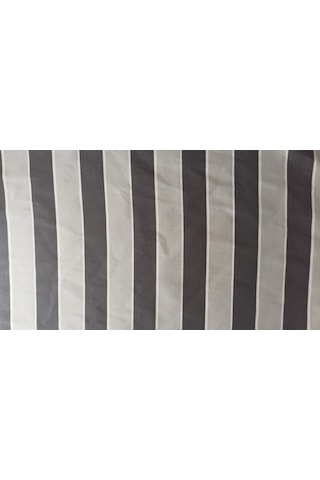 Ceylan Home Balkon Perdesi Brandası Bağcıklı Ölçü Seçenekli Gri Çizgili Gri