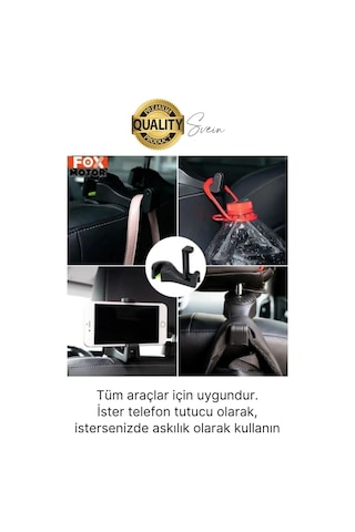 Oto Koltuk Arkası Telefon Tablet Tutucu Askılık Mesafe Ayarlı Uzayan Ayarlanabilir Sağlam Organizer