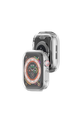 Apple Uyumlu Watch 44mm Uyumlu Şeffaf Silikon Kasa Ve Ekran Koruyucu