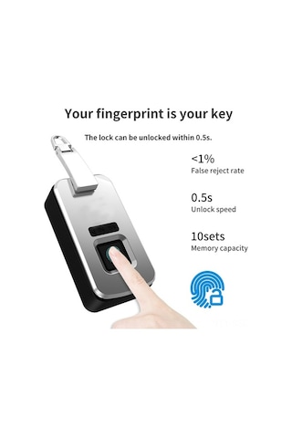 Pazly Parmak İzi Kilitli Akıllı Çanta Kilit - Hızlı Açılış, Uzun Pil, Çinko Alaşımı Diğer