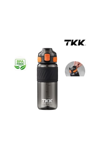 Tkk T1025 Çift Kullanım Pipetli/rahat İçim Siyah Tritan Matara 600ml