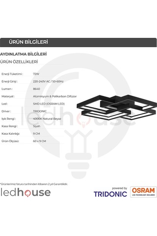 Square Star Modern Led Avize Sarkıt Linear Aydınlatma