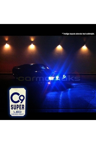 C9 Trio Üç Renk Led Xenon Far Ampulü Deli Mavi Beyaz Gün Işığı 209502006