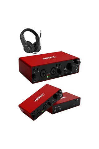 Glx-800rd-h Üst Segment Usb Stüdyo Ses Kartı 2 Giriş 2 Çıkış 24bit/192khz Kulaklık Kablo Dahil