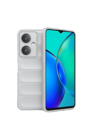 Vivo Y27 Kılıf Optimum Silikon - Krem Renkli