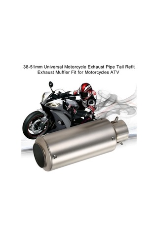 Pazly 38-51mm Evrensel Motosiklet Egzoz Borusu Tamir Parçası K21533 Kuyruk Gümüş