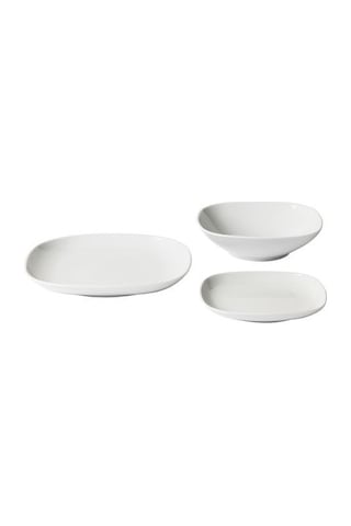 Ikea Vardera Porselen 6 Kişilik 18 Parça Yemek Takımı 18-25 Cm Beyaz Kare