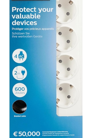 Philips Spn7040wa Akım Korumalı Priz 4'lü 600j 2m 3680w 16a Diğer