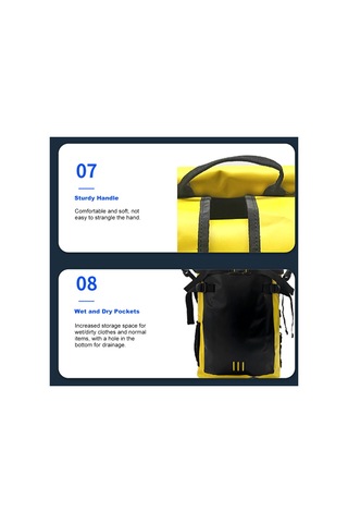 Neevoyu 30l Ipx6 Su Geçirmez Sırt Çantası, 500d Pvc Malzeme, Kuru-ıslak Ayrımı, Dış Etkinlikler İçin Beyaz Beyaz