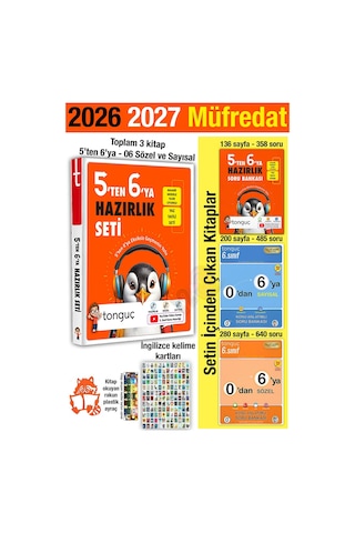 5'ten 6'ya Hazırlık Seti 2026 3 Kitap Yaz Tatili 2027 5. Sınıf Tekrar 6. Sınıf Konu Özetli İngilizce Kartlar