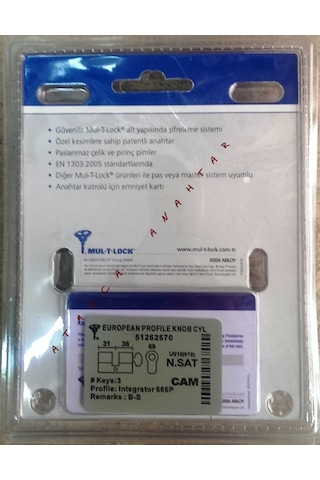 Multlock Integrator Tuzaklı Barel Patentli Anahtar 69 Mm