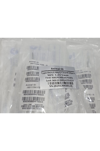 Iso11784 Fdx-b Hayvanlar İçin Mikro Çip 10 Adet