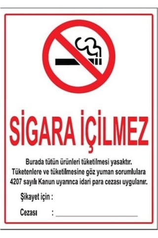 Sigara Içilmez Uyarı Levhası -dekota Üzeri Baskı-35x50 Diğer