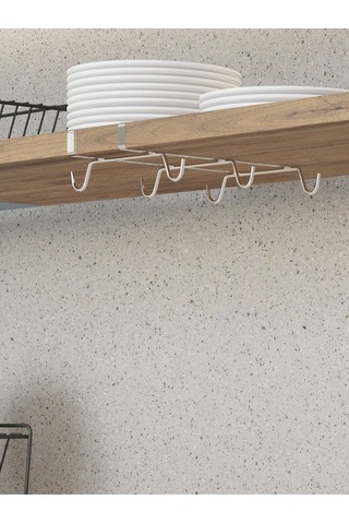 Suntel Dolap Kapağına Gecmeli Kupa Bardak Askılığı Gri