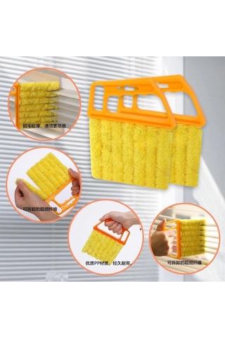 Tenfowee 7 Parmak Jenerik Temizleme Fırçası - Pp Kolu, Derin Boşlukları Temizler, Pencere Perdeleri/ Klavye/ Banyo İçin - 2 Adet Turuncu Ve Sarı