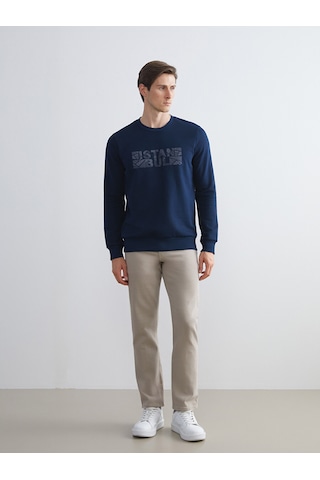 LC Waikiki Lc Waıkıkı Lacivert Bisiklet Yaka Uzun Kollu Sweatshirt