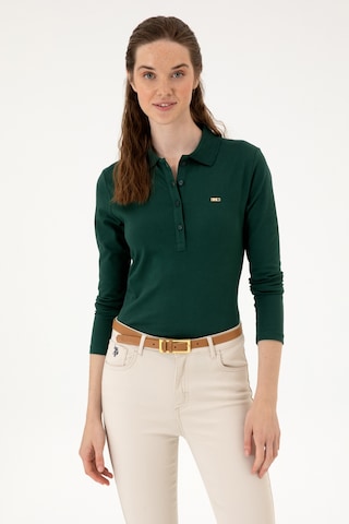 U.S. Polo Assn. Kadın Koyu Yeşil Basic Polo Yaka Sweatshırt 50313593-VR079